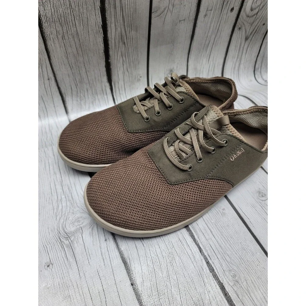 OluKai NOHEA MOKU Men's 9.5 Mesh Comfort Sneakers Boat Shoes Brown Mustang Husk